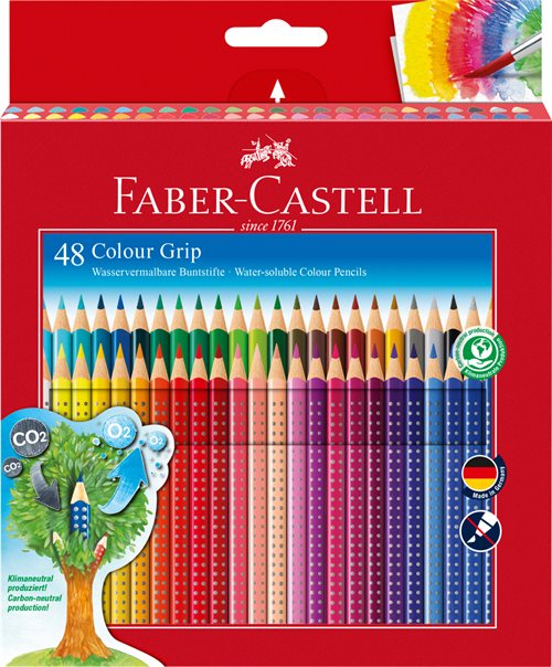 Faber Castell, Grip 2001 Akvarel Farveblyanter, 48 stk.